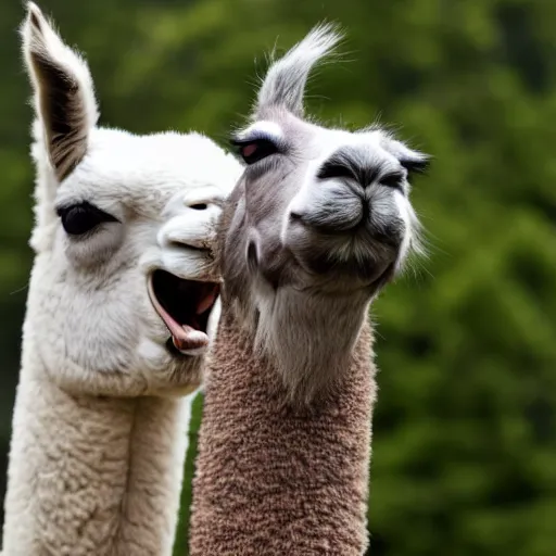 Prompt: llama laughing