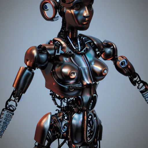 Image similar to 3 d cyborg girl by md. h 3, arstation, no blur