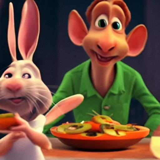 Image similar to a rabbit in the movie ratatouille