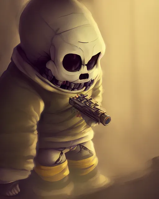 of sans undertale, fanart, complex and dramatic, Stable Diffusion