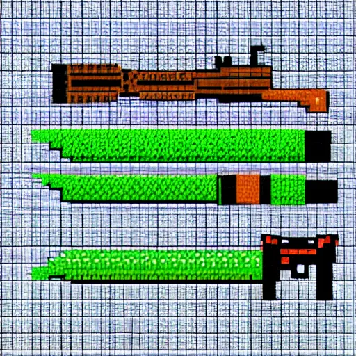 Image similar to pixel art gun sprites