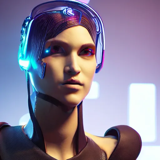 Image similar to Cyberpunk Character, Unreal Engine 5, Cinema4D, Detailed Character Design