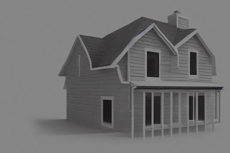Image similar to a gradually decreasing polygon render of a house