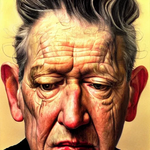 Prompt: high quality high detail painting by lucian freud, hd, david lynch, portrait, dramatic lighting