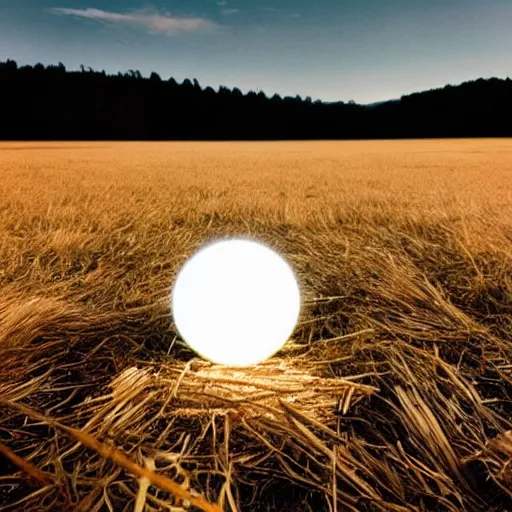 Prompt: an extreme wide shot of a Kanye West holding a glowing white orb standing in a field of dead grass next to a lake, wide angle, in the distance, far away, vintage photo, film grain, cold weather