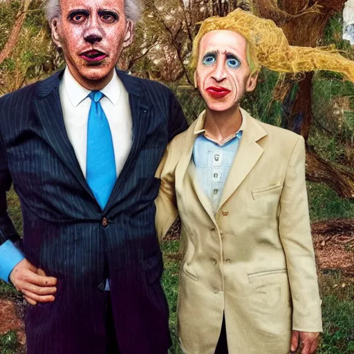 Image similar to tim burton mixed with joe biden, award winning aesthetic photography