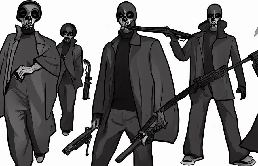 Prompt: grim reaper as a GTA character