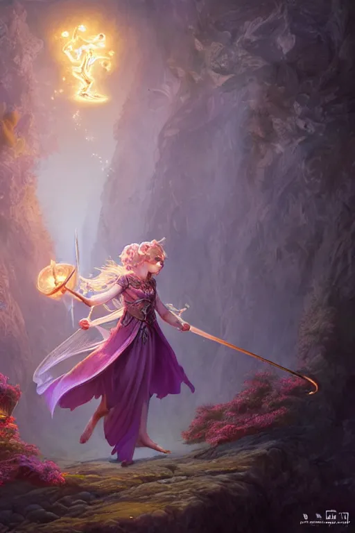 Image similar to legendary fairy prince wizard cast a spell, highly detailed, d & d, fantasy, highly detailed, digital painting, trending on artstation, concept art, sharp focus, illustration, global illumination, ray tracing, realistic shaded, art by artgerm and greg rutkowski and fuji choko and viktoria gavrilenko and hoang lap