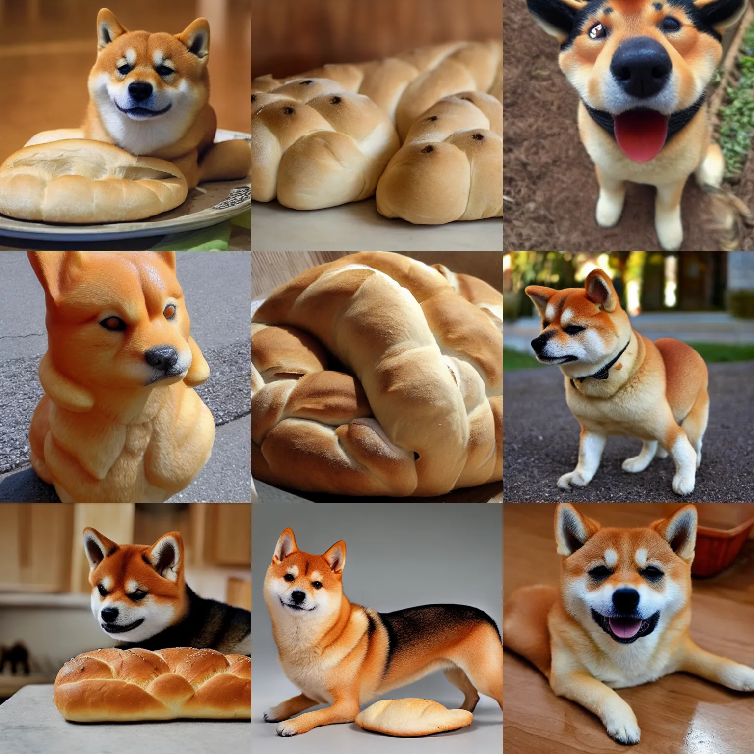 Prompt: a shiba inu bread