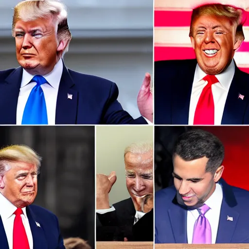 Prompt: Trump kissing Biden