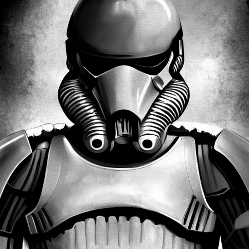 Image similar to H.r giger xenomorph inspired storm trooper, digital art