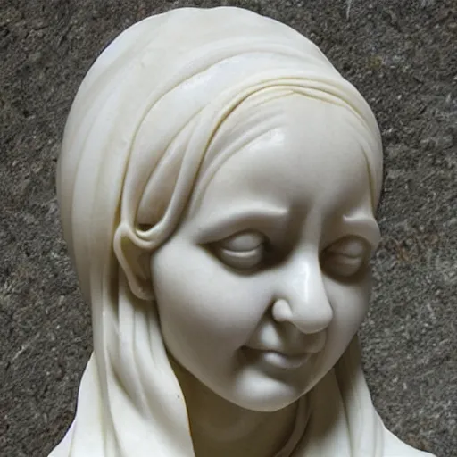 Image similar to a marble sculpture of a cute female doctor by michelangelo