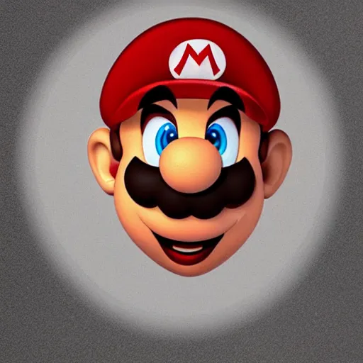 Image similar to hyperrealistic Super Mario, with pizza eyes