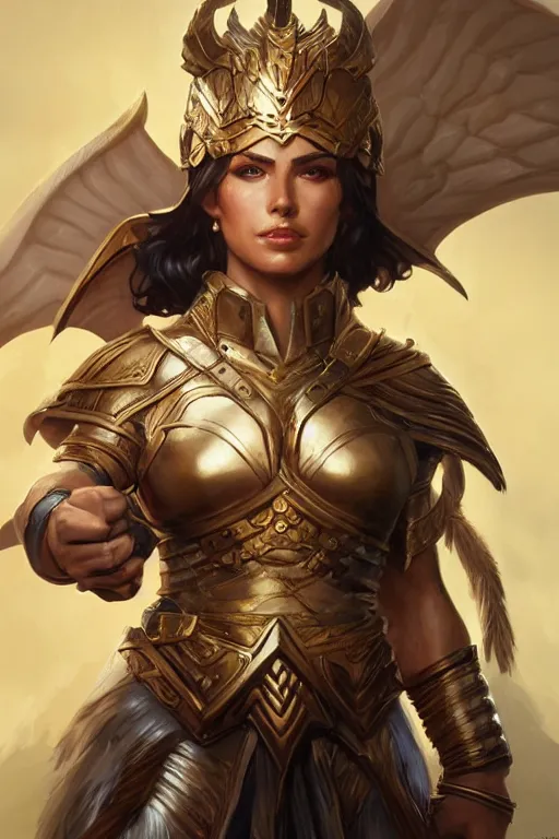 Image similar to amazon valkyrie athena, d & d, fantasy, portrait, highly detailed, headshot, digital painting, trending on artstation, concept art, sharp focus, illustration, art by artgerm and greg rutkowski and magali villeneuve