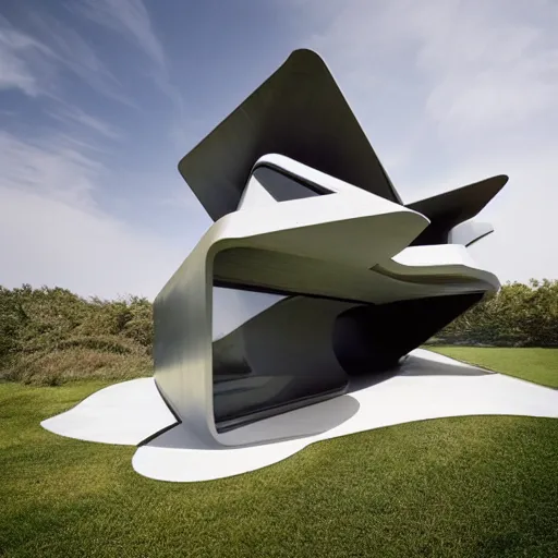 Image similar to house designed by zaha hadid