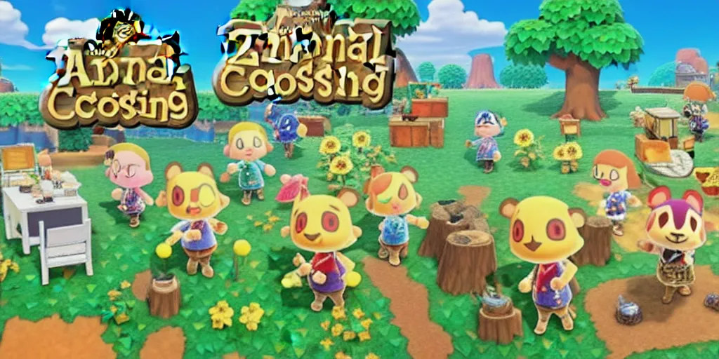 Prompt: Zelda Animal Crossing game