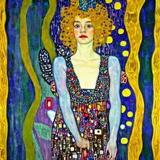 Prompt: unicorn, gustav klimt style