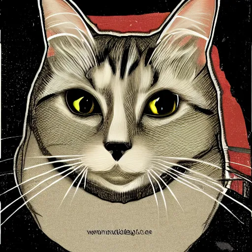 Image similar to comic styled cat, portrait