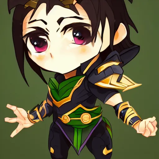 Image similar to chibi loki, wide angle, 4 k