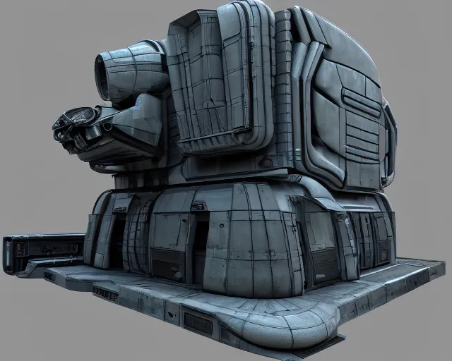 Prompt: 3 d sculpt of scifi industrial sulaco mri machine building facade in the shape of a digital movie camera, maschinen krieger, starcraft, halo, star wars, ilm, star citizen halo, mass effect, starship troopers, elysium, the expanse, high tech industrial, artstation unreal