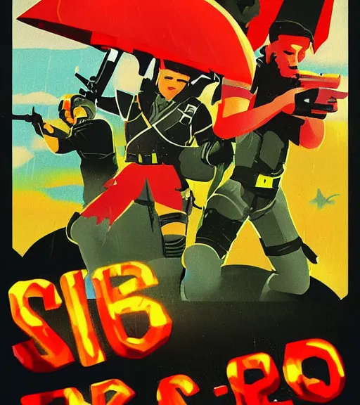 Image similar to risk of rain commando 6 0 s! sci - fi poster