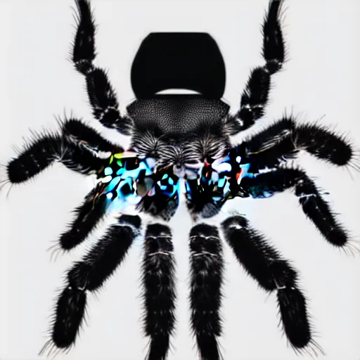 Image similar to book illustration of a tarantula with a machine gun. book illustration, monochromatic, white background, black and white image