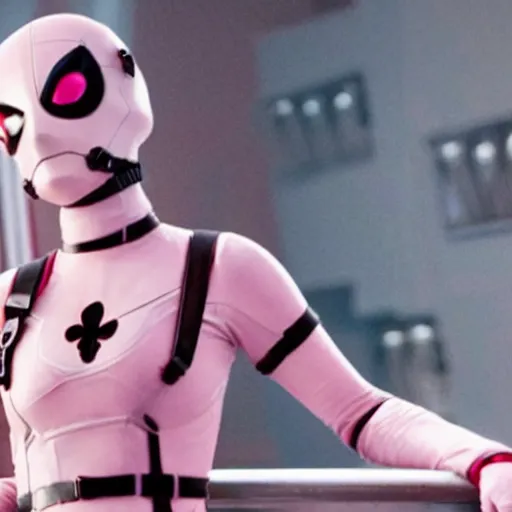 Prompt: A still of Shailene Woodley as Gwenpool in Deadpool 3 (2023)