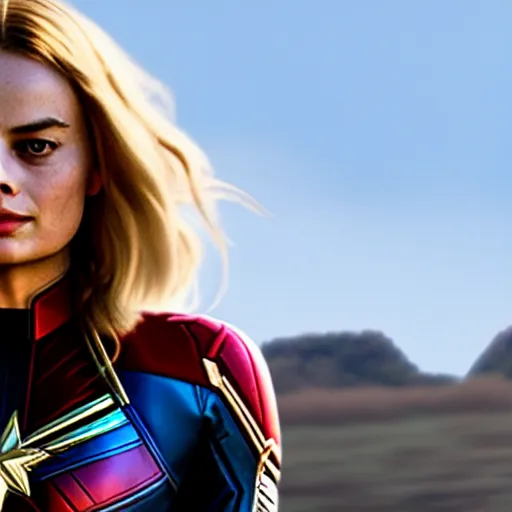 Prompt: margot robbie as captain marvel