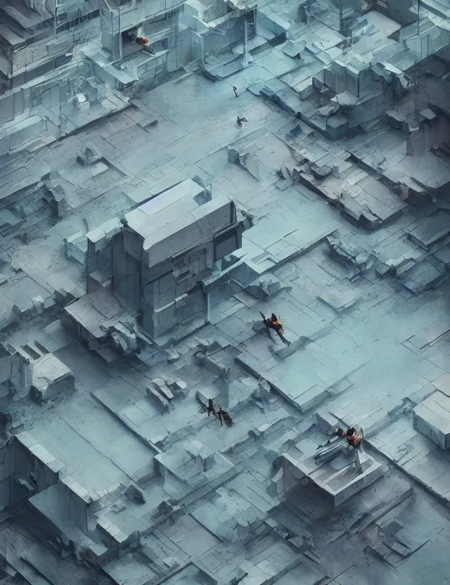 Image similar to 3 d liminal space shot from drone, artwork by tooth wu and wlop and beeple and greg rutkowski, photo - realistic