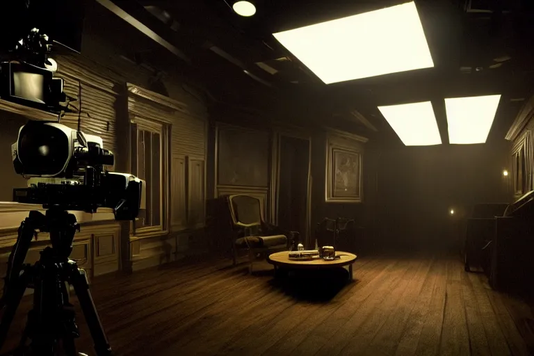 Image similar to photograph of a time travel movie set design, by roger deakins. cinematic, elegant, professional studio light, real dlsr photography, sharp focus, 4 k, ultra hd, sense of awe