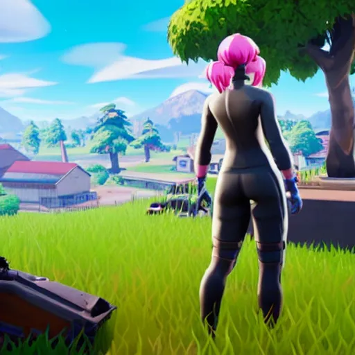 Prompt: in - game screenshot of chris - chan in the video game fortnite