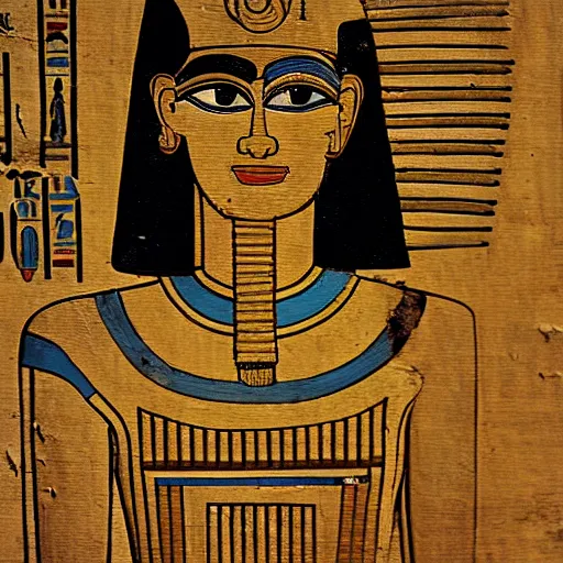 Prompt: ancient egyptian papyrus art painting of william s. burroughs