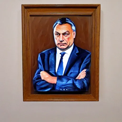 Image similar to viktor orban woodworking, oil painting