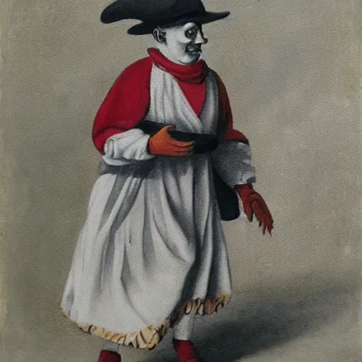 Image similar to pulcinella painting by arturo faldi