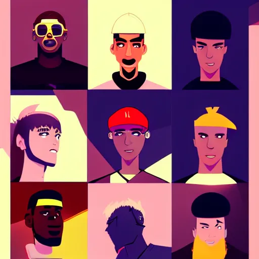 Image similar to 2 d character design, male rapper, vector art, digital art, portrait, 4 k, 8 k, sharp focus, smooth, illustration, concept art, music artist