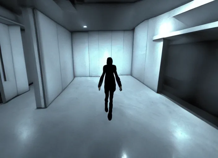 Prompt: mirror's edge first person horror game, photorealistic, extremely dark dark dark dark dark dark dark dark dark, scary, screenshot