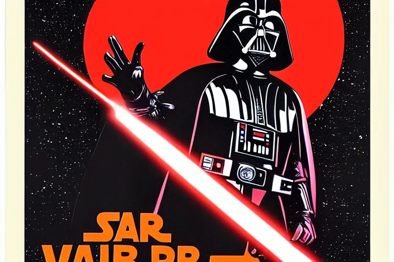 Prompt: Darth vader in soviet space propaganda poster, high detailed, 8k, hd