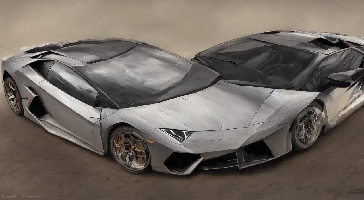 Image similar to Lamborghini, detailed, centered, digital painting, artstation, concept art, donato giancola, Joseph Christian Leyendecker, WLOP, Boris Vallejo, Breathtaking, 8k resolution, extremely detailed, beautiful, establishing shot, artistic, hyperrealistic, beautiful face, octane render, cinematic lighting, dramatic lighting, masterpiece