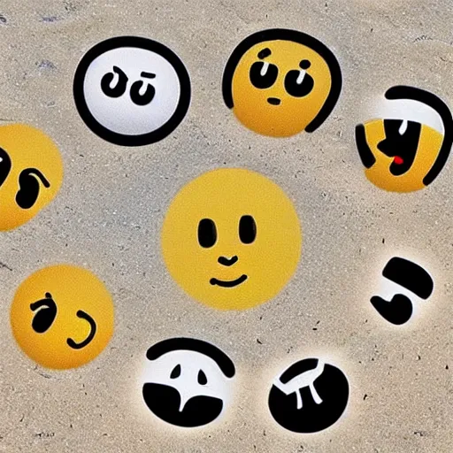 Image similar to “emojis dancing on beach”