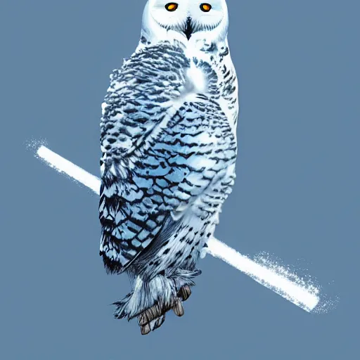 Image similar to a blue snowy owl, digital art, trending on artstation