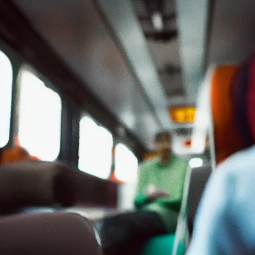 Prompt: an among us character sitting sitting in the train, cinematic, high definition