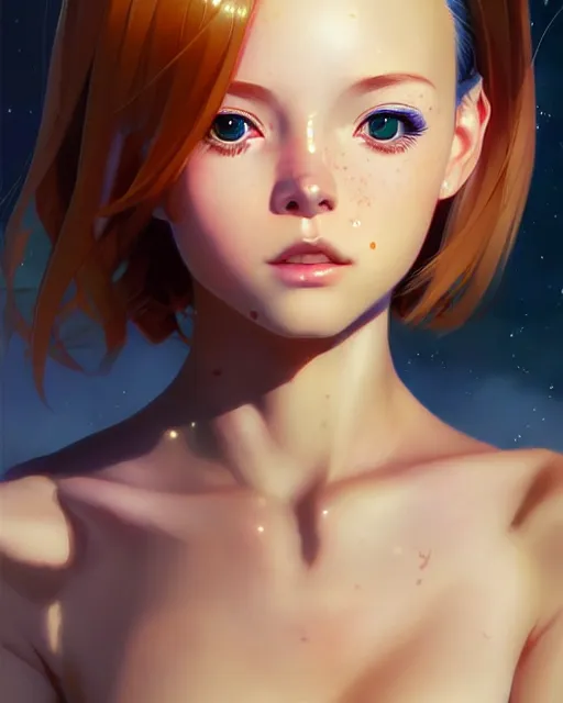 Prompt: portrait anime space cadet girl cute - fine - face, pretty face, realistic shaded perfect face, fine details. anime. realistic shaded lighting by ilya kuvshinov giuseppe dangelico pino and michael garmash and rob rey, iamag premiere, aaaa achievement collection, elegant freckles, fabulous, eyes open in wonder