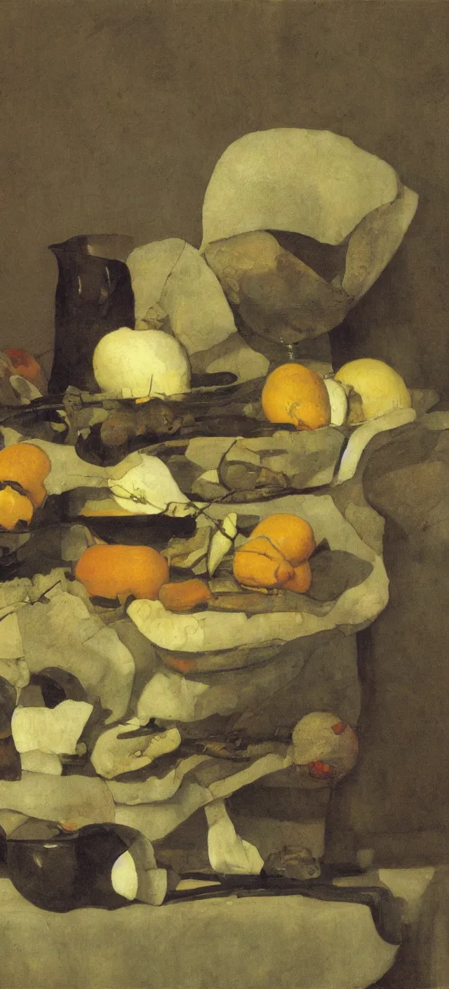 Image similar to a vanitas still life by wyeth