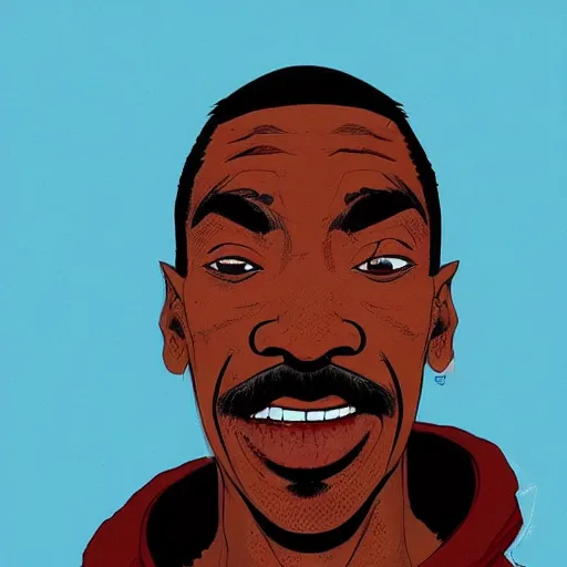 Prompt: a study of cell shaded portrait of Cartoonish Eddie Murphy concept art, llustration, post grunge, concept art by josan gonzales and wlop, by james jean, Victo ngai, David Rubín, Mike Mignola, Laurie Greasley, highly detailed, sharp focus, alien, Trending on Artstation, HQ, deviantart, art by artgem