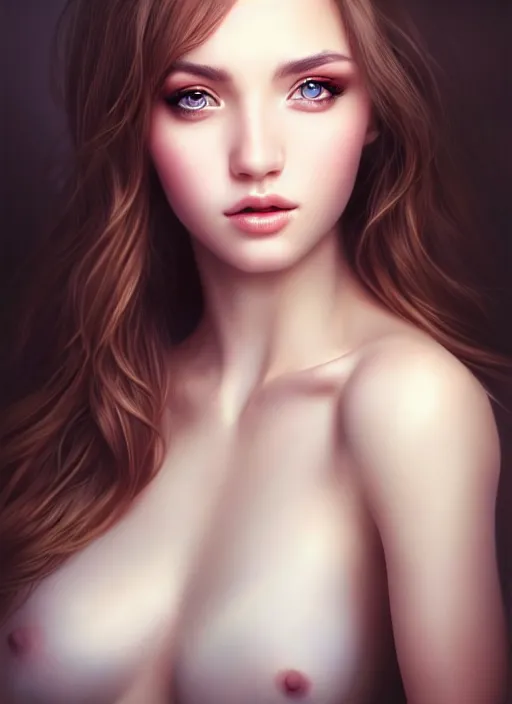 Image similar to a gorgeous female photo, professionally retouched, soft lighting, realistic, smooth face, [ [ half body shot ] ], perfect eyes, wide angle, sharp focus on eyes, 8 k high definition, insanely detailed, intricate, elegant, art by artgerm, snowy winter