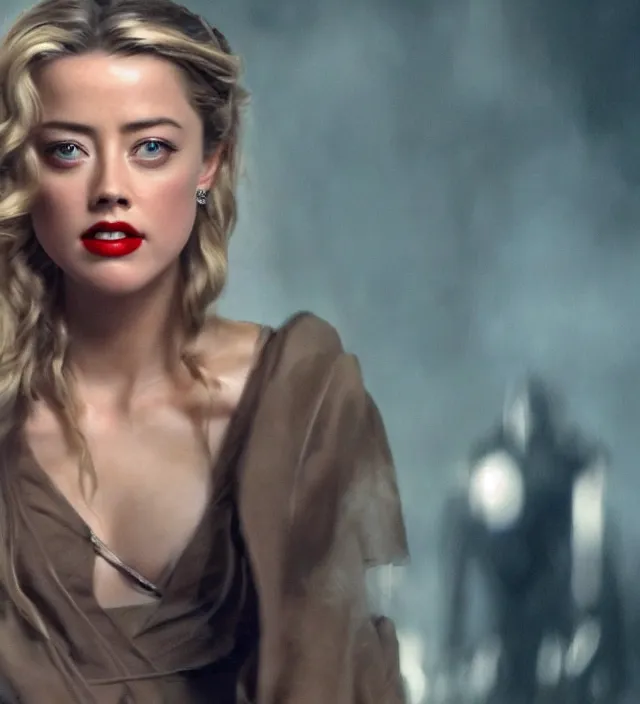 Prompt: amber heard in star wars, movie still frame, hd, remastered, cinematic lighting