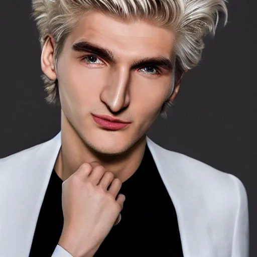 Image similar to really handsome gigachad xqc, beauty magazine photograph