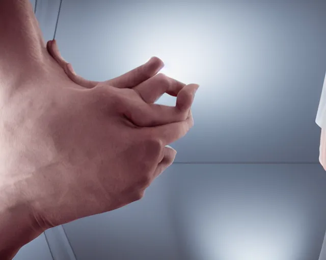 Image similar to xray photoshoot of couple hand holding, high details, octane render, unreal engine