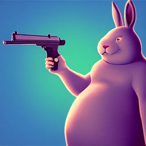 Image similar to “Big chungus with a gun”