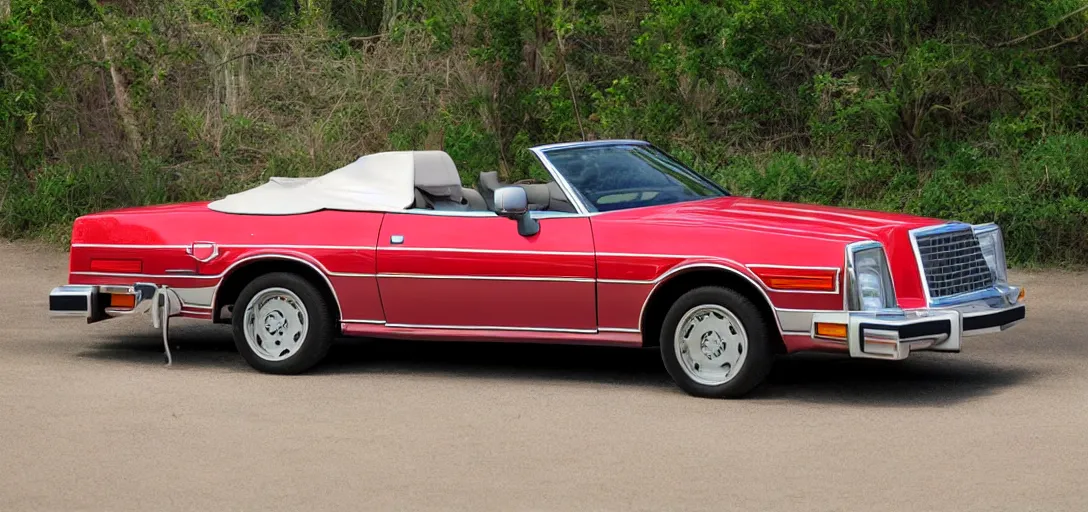 Prompt: frontal photo of red 1978 convertible car, front view, very detailed photograph, 4k, 80mm lens